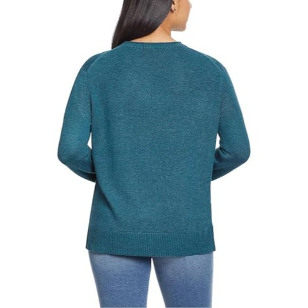 Ella Moss Xl Soft Knit Pullover Sweater Shirt Long Sleeve High-Low Crew Neck Top — image 7 of 8